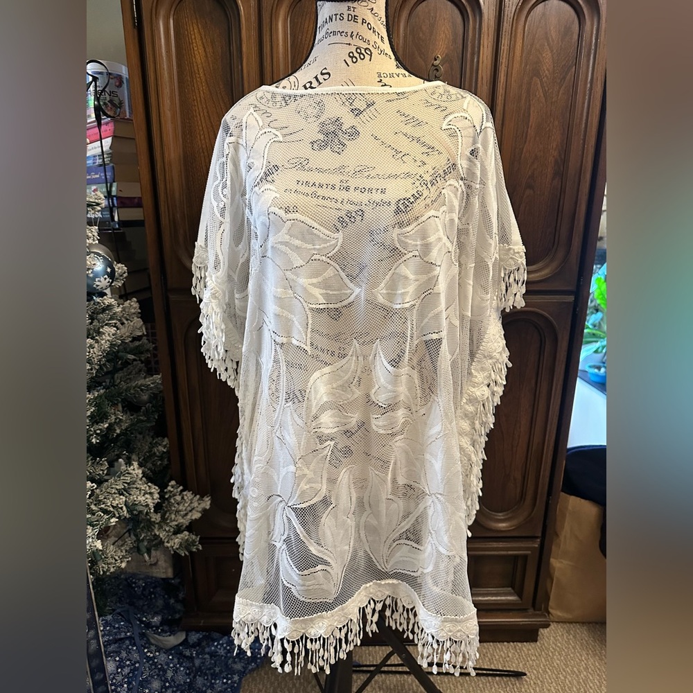 Elegant White Lace Cover-Up